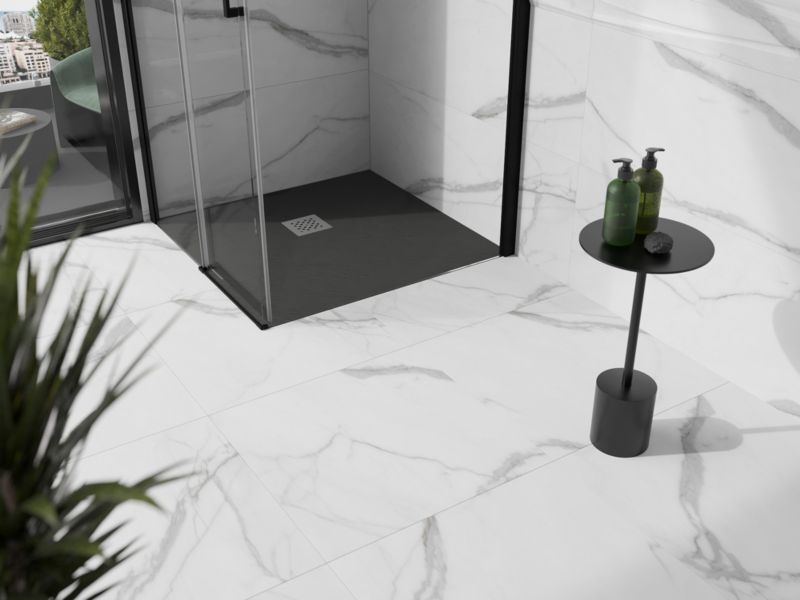 Brodzik kwadratowy Mexen Stone+ antracyt 100x100 cm 1 szt.