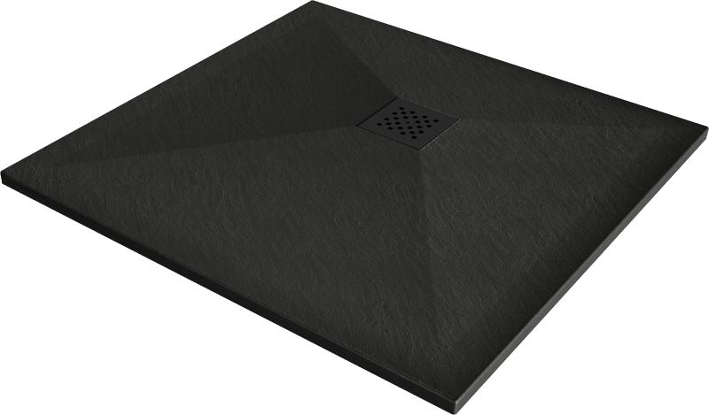 Brodzik kwadratowy Mexen Stone+ czarny 100x100 cm  44701010-B 1 szt.