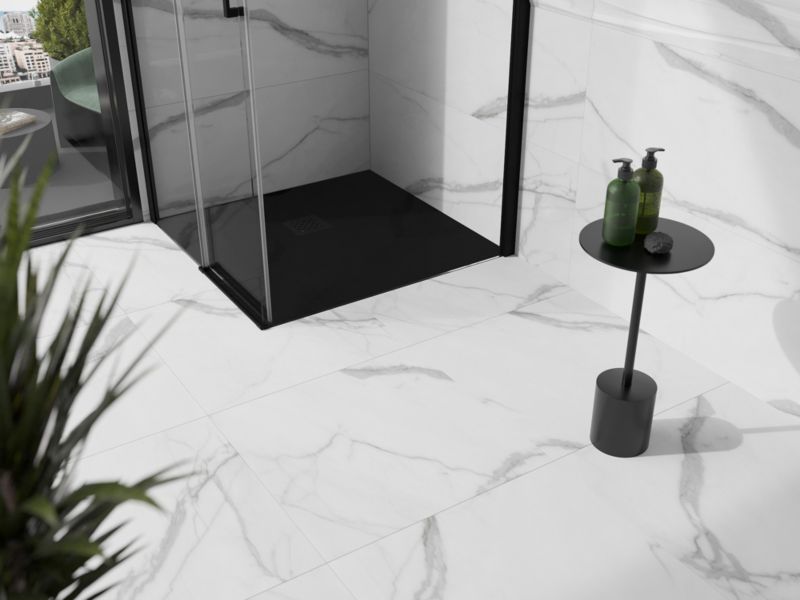 Brodzik kwadratowy Mexen Stone+ czarny 100x100 cm  44701010-B 1 szt.