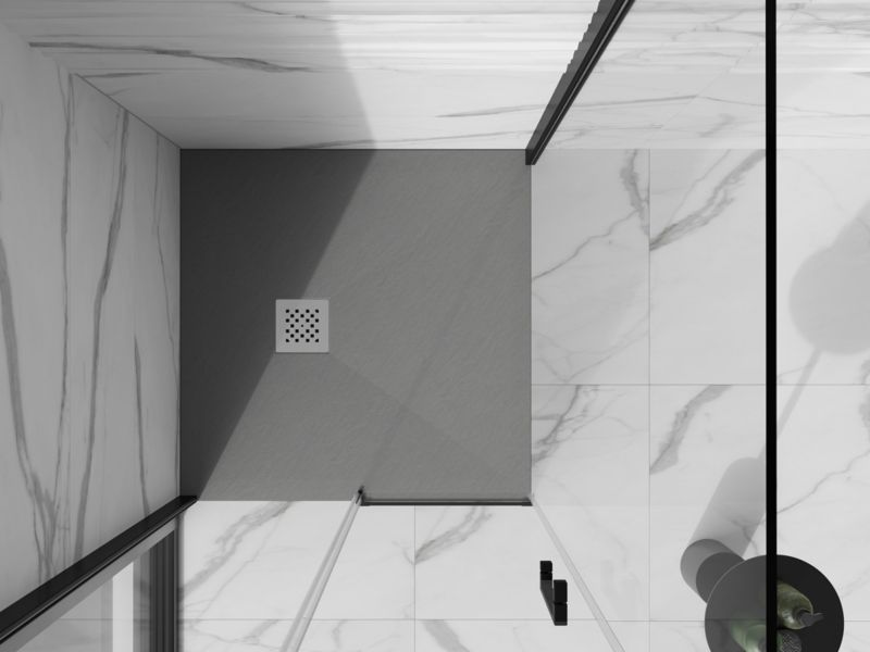 Brodzik kwadratowy Mexen Stone+ szary-beton 100x100 cm 1 szt.