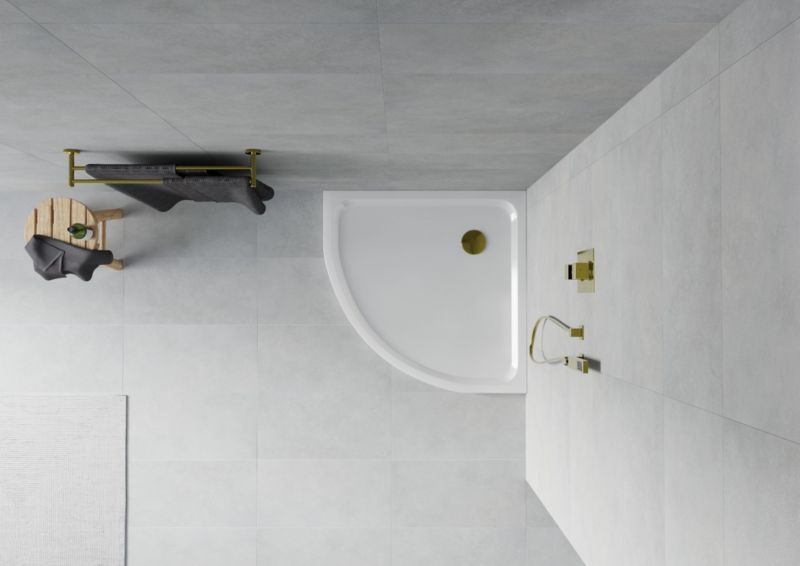 Brodzik półokrągły Mexen Flat biały 100x100 cm  41101010G 1 szt.