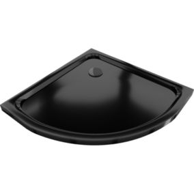 Brodzik półokrągły Mexen Flat czarny 80x80 szt.