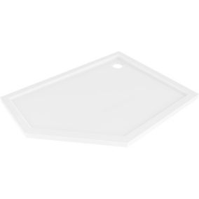 Brodzik pięciokątny slim Mexen Flow biały 80x100 cm 1 szt.
