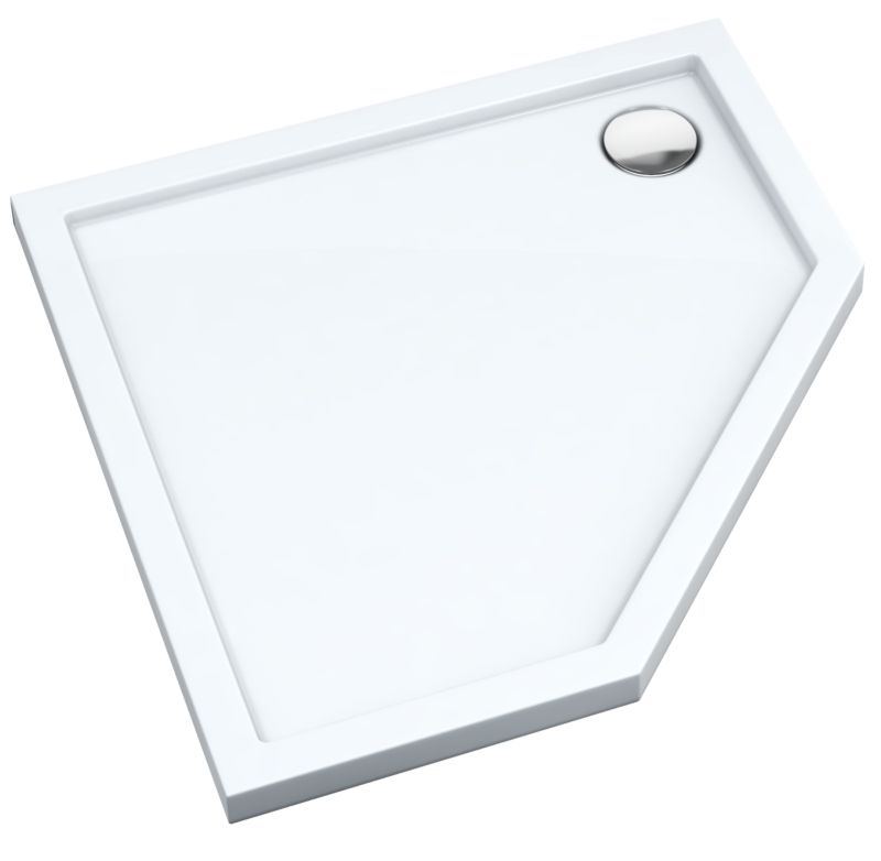 Brodzik pięciokątny Schedpol Atla 80 x 80 x 4,5 cm biały gładki
