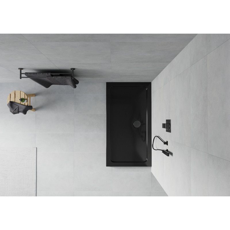 Brodzik prostokątny Mexen Flat czarny 130x70 cm 1 szt.