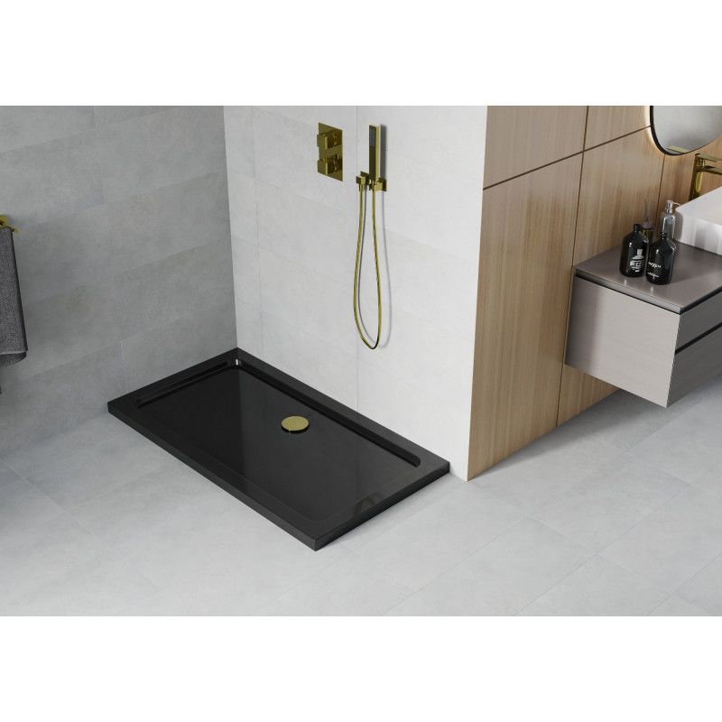 Brodzik prostokątny Mexen Flat czarny 130x70 cm  40707013G 1 szt.