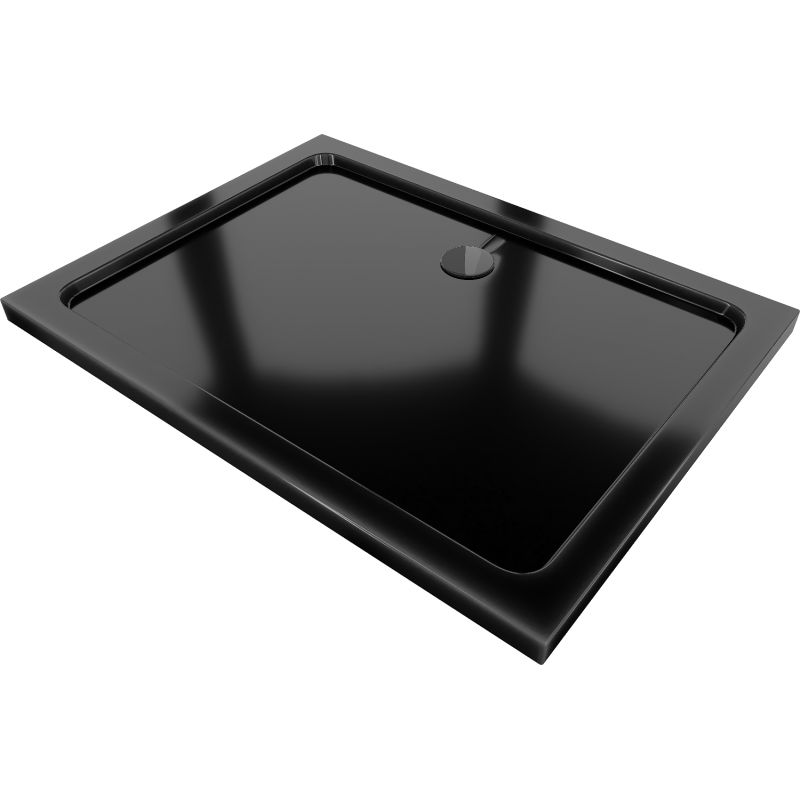 Brodzik prostokątny Mexen Flat czarny 140 x 80 cm 1 szt.