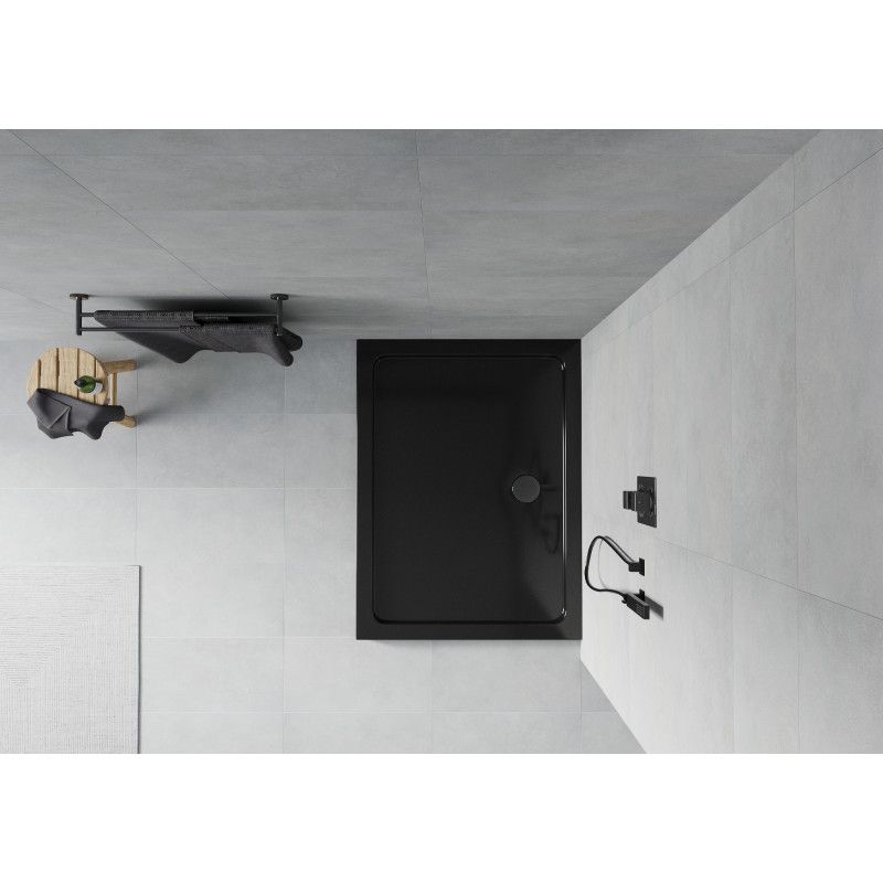 Brodzik prostokątny Mexen Flat czarny 140 x 80 cm 1 szt.