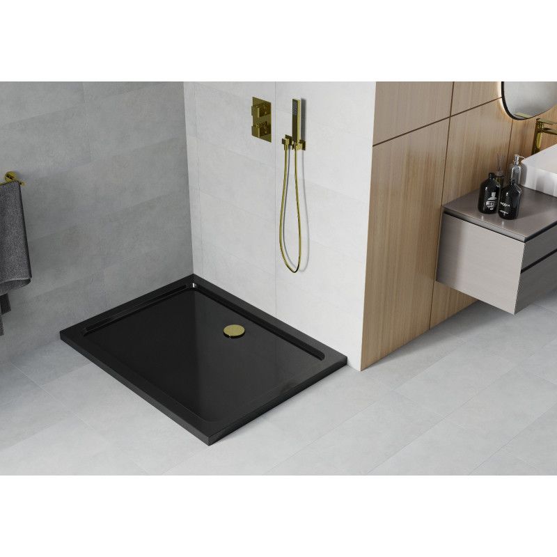 Brodzik prostokątny Mexen Flat czarny 140 x 90 cm 1 szt.