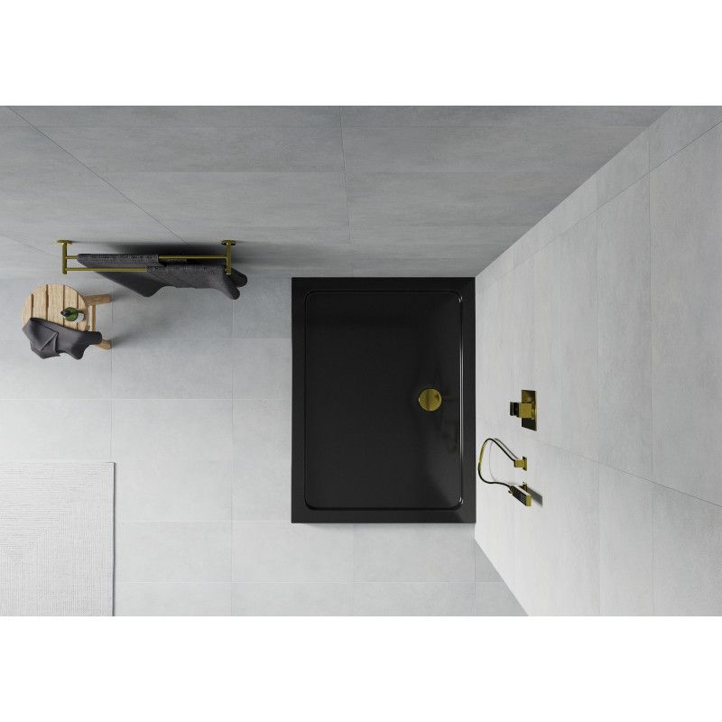 Brodzik prostokątny Mexen Flat czarny 140 x 90 cm 1 szt.