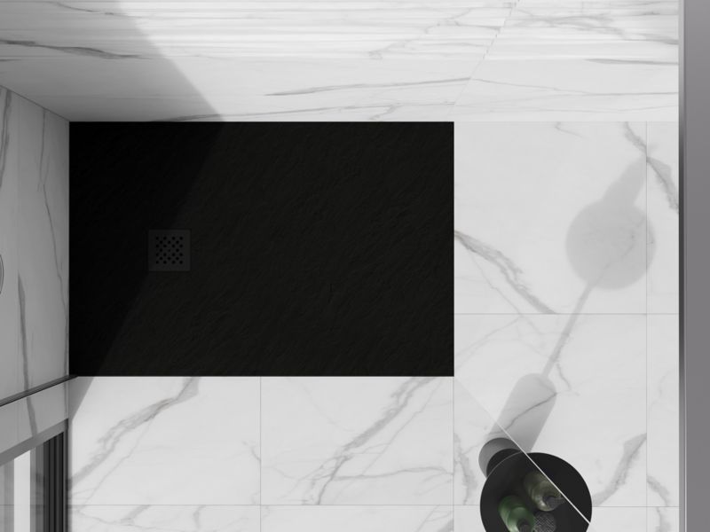 Brodzik prostokątny Mexen Stone+ czarny 130x90 cm 1 szt.