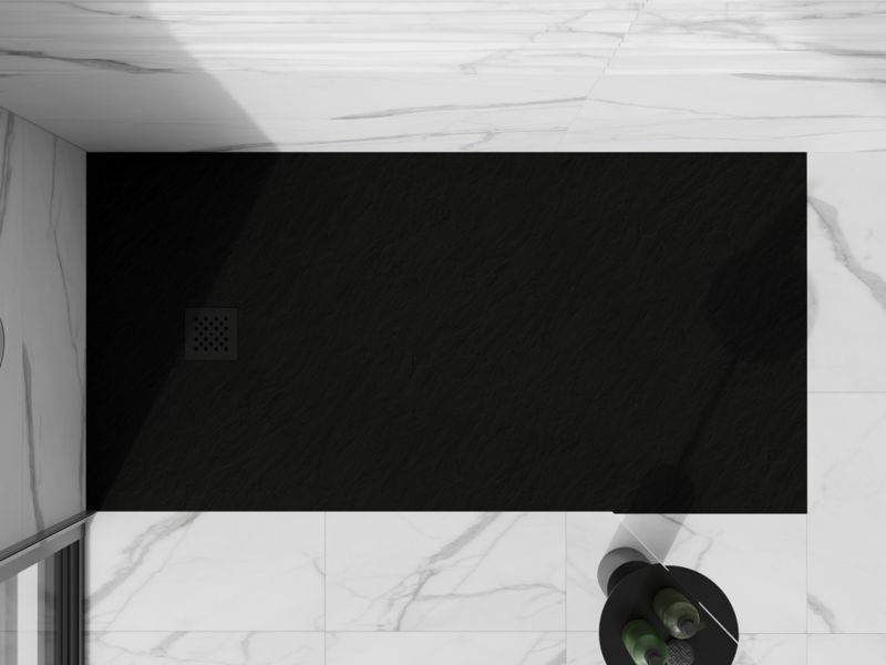 Brodzik prostokątny Mexen Stone+ czarny 160x100 cm 1 szt.