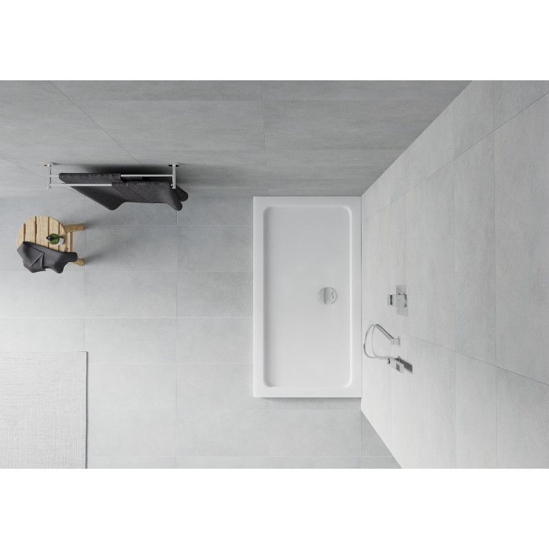 Brodzik prostokątny slim Mexen Flat 130 x 70 cm biały syfon chrom 1 szt.