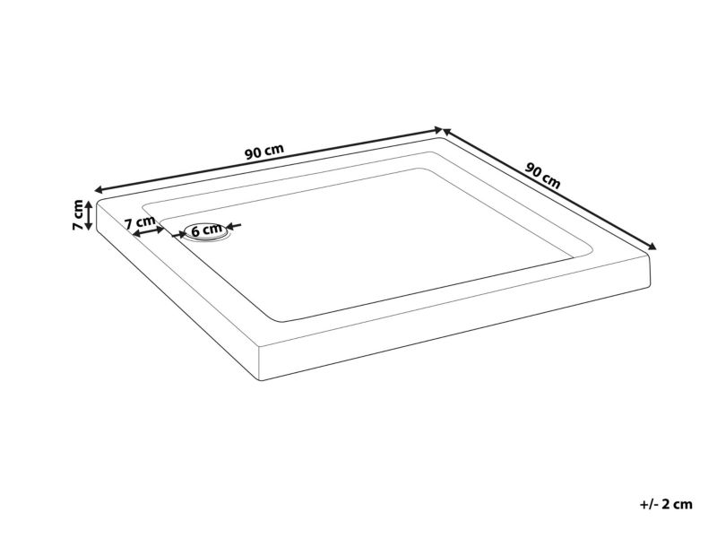 Brodzik prysznicowy Ampay 90 x 90 x 7 cm Biały
