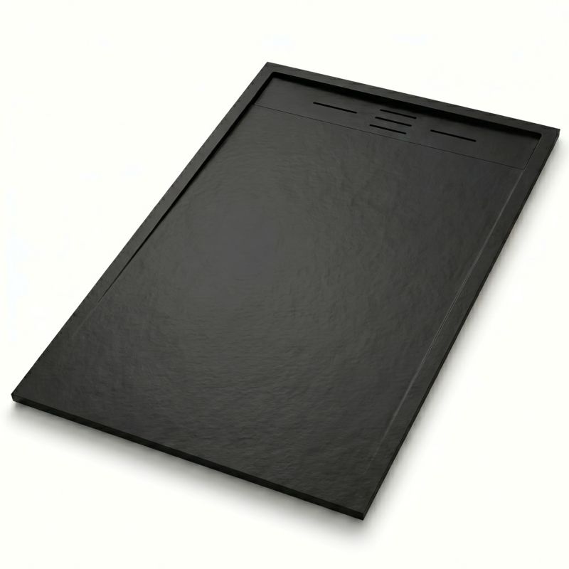 Brodzik TECHGLOBE 120x90 prysznicowy czarny prostokątny docinany niski SMC + syfon 1 szt.