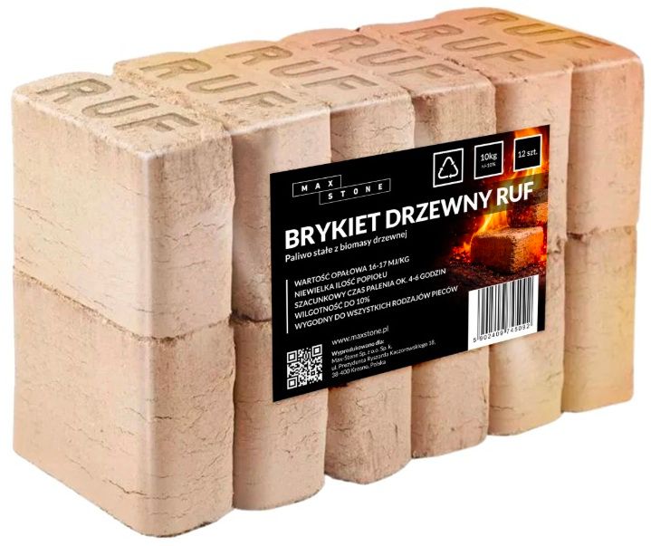 Brykiet Drzewny RUF Kominkowy Ekologiczny 10 kg