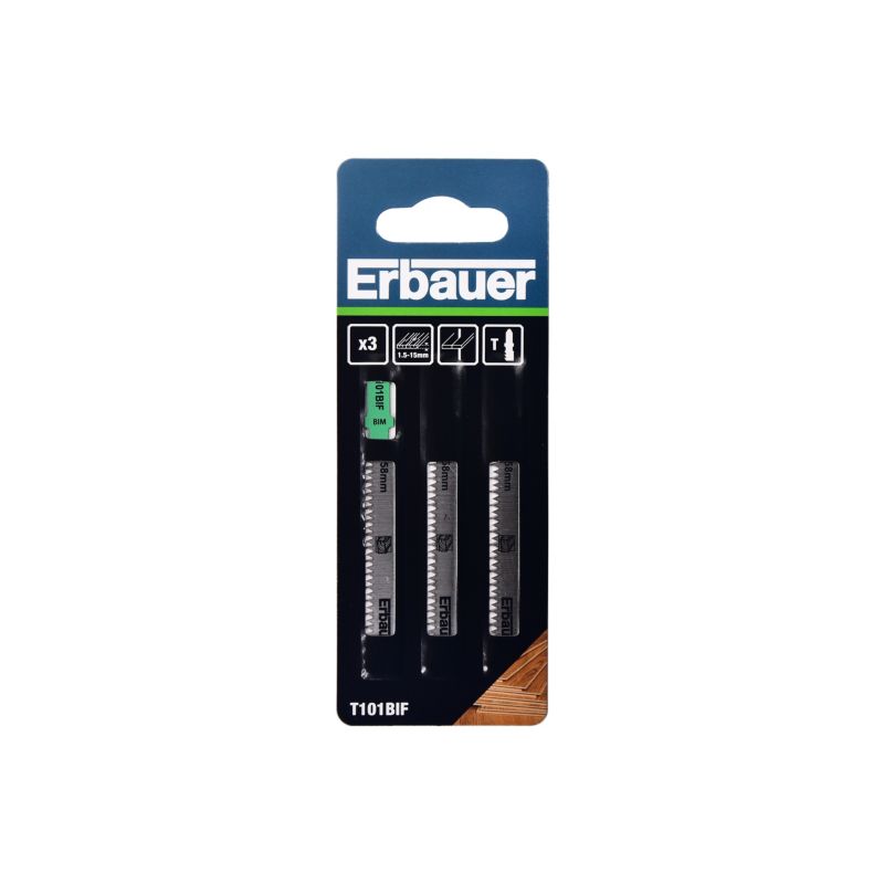 Brzeszczot do laminatu Erbauer 1,5 - 15 mm T101B 3szt.