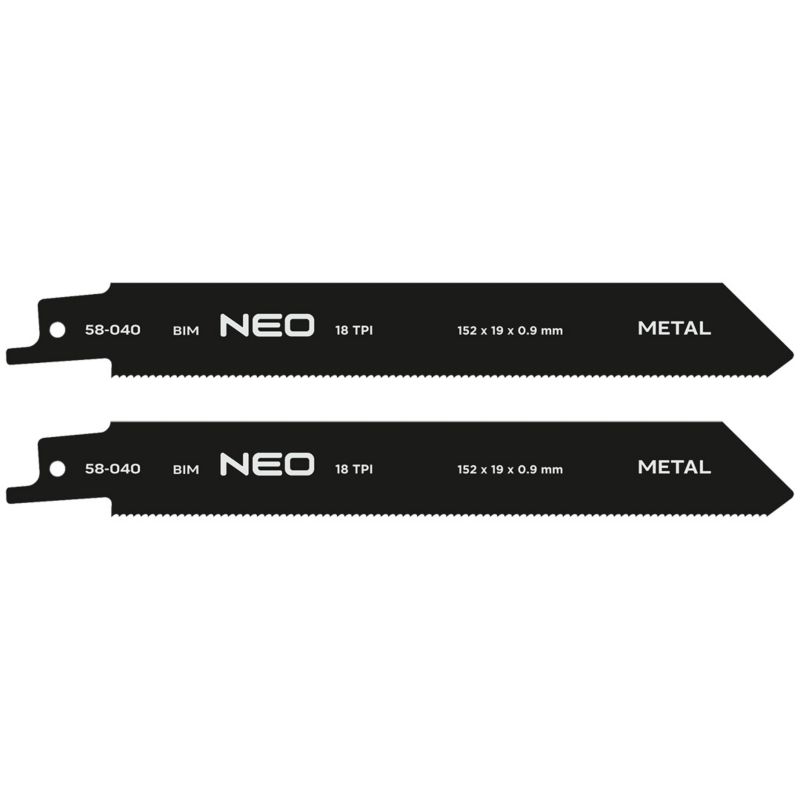 Brzeszczot do piły szablastej NEO TOOLS, BIM, 152 x 19 x 0.9 mm, 18TPI, 2 szt. 1 kpl