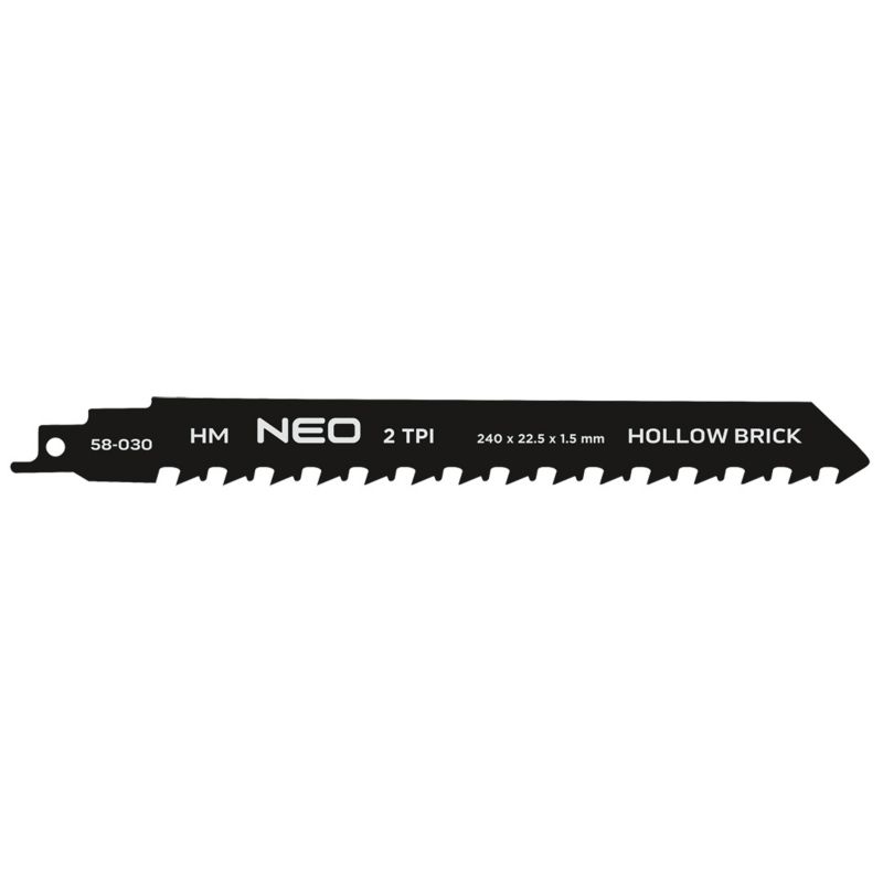 Brzeszczot do piły szablastej NEO TOOLS, HM, 240 x 22,5 x 1.5 mm, 2TPI 1 szt