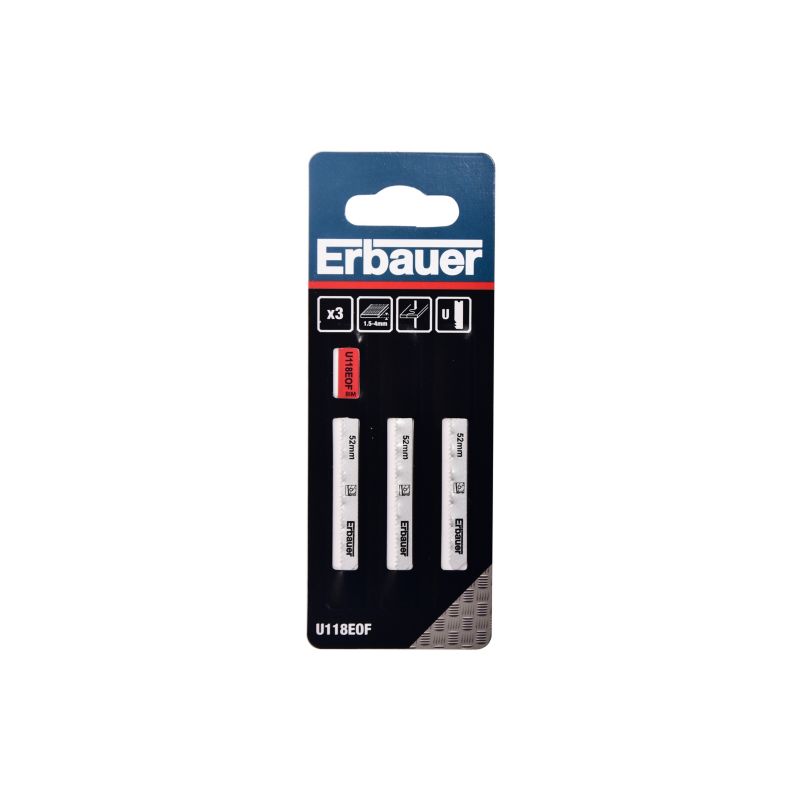 Brzeszczot U do metalu Erbauer 1,5 - 4 mm 3 szt.