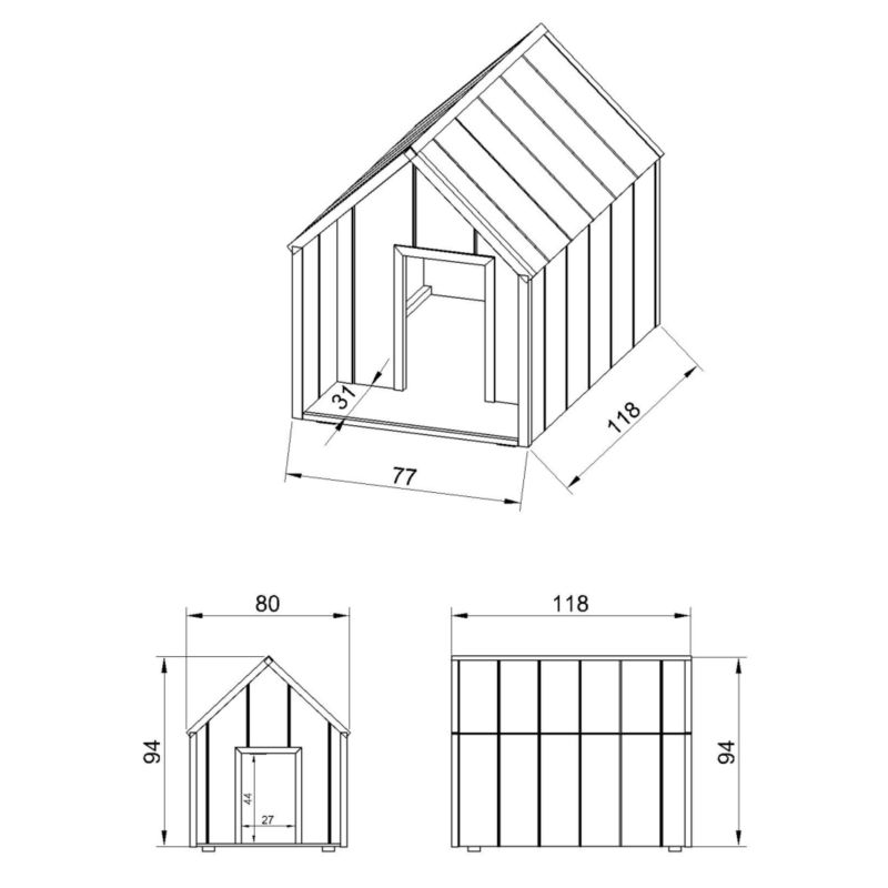 Buda dla psa LP SmartSide Timbela M972-1 80x118xH94 cm domek dla dużych ras psów 1 szt.