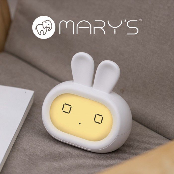 Budzik dla dziecka Eco Light z funkcją lampki nocnej KRÓLIK 0,4W biały MARY'S 1szt.