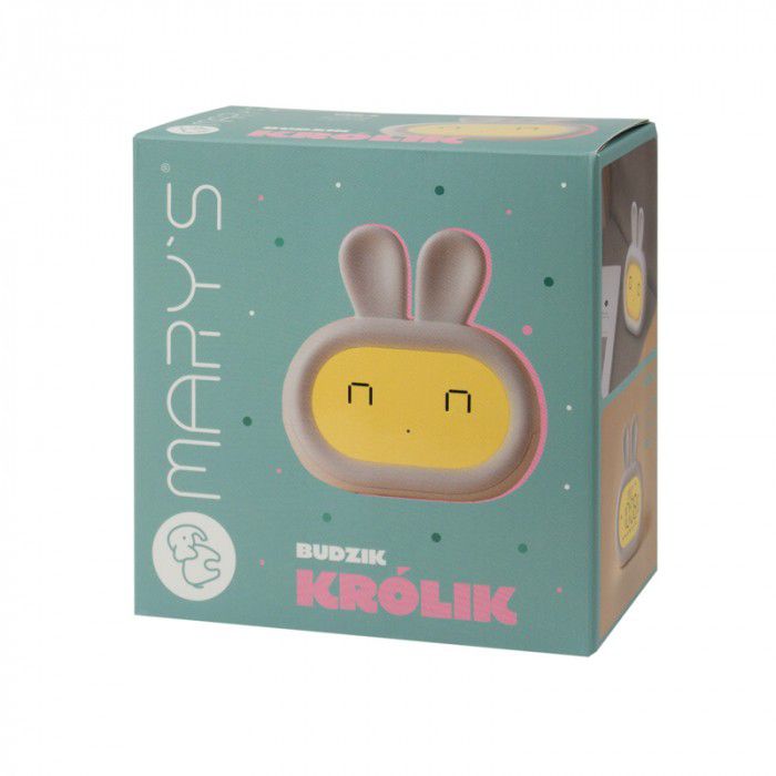 Budzik dla dziecka Eco Light z funkcją lampki nocnej KRÓLIK 0,4W biały MARY'S 1szt.
