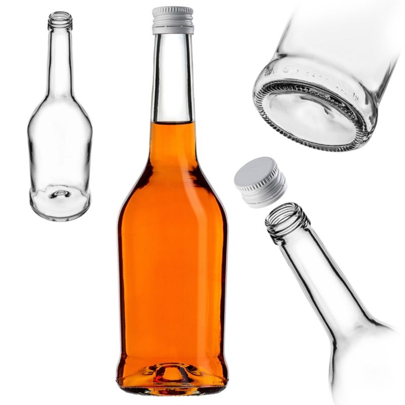 Butelka KADAX szklana 500 ml z białą zakrętką 1 szt.