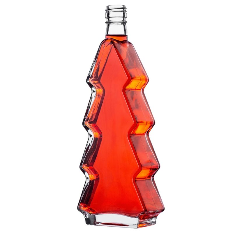 Butelka KADAX szklana choinka  500ml z czerwoną zakrętką 5 szt.