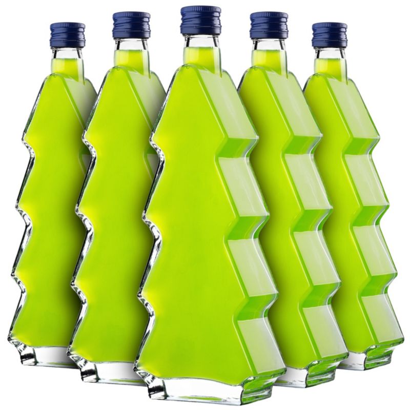 Butelka KADAX szklana choinka 500ml z granatową zakrętką 5 szt.