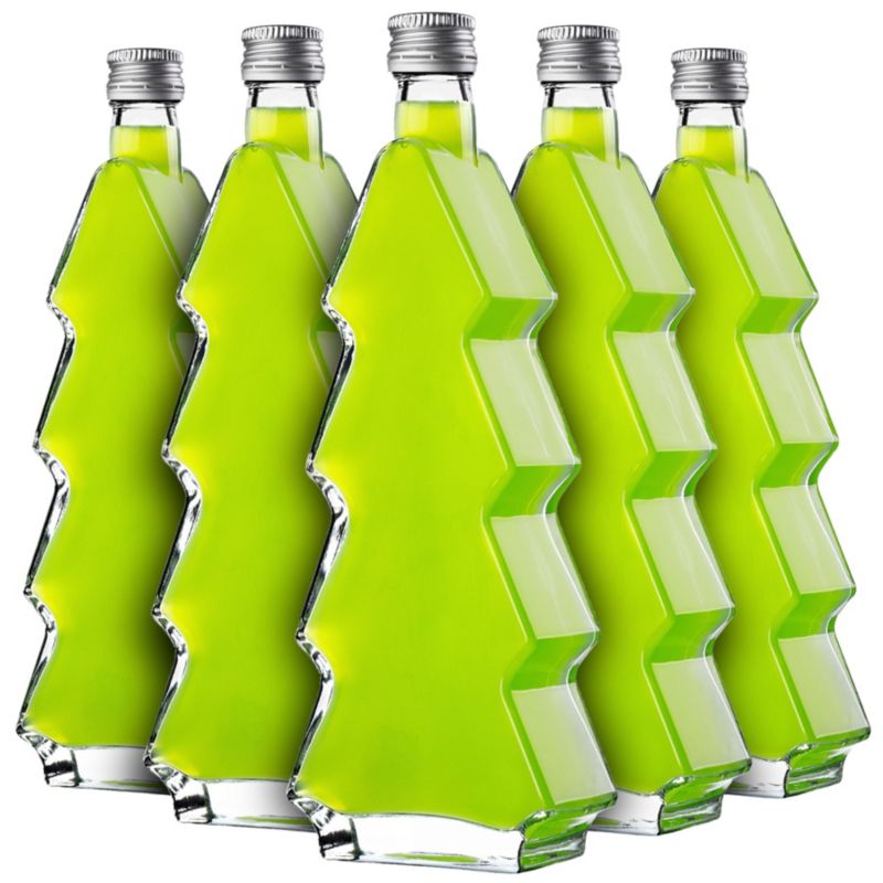 Butelka KADAX szklana choinka 500ml z srebrną zakrętką 10 szt.
