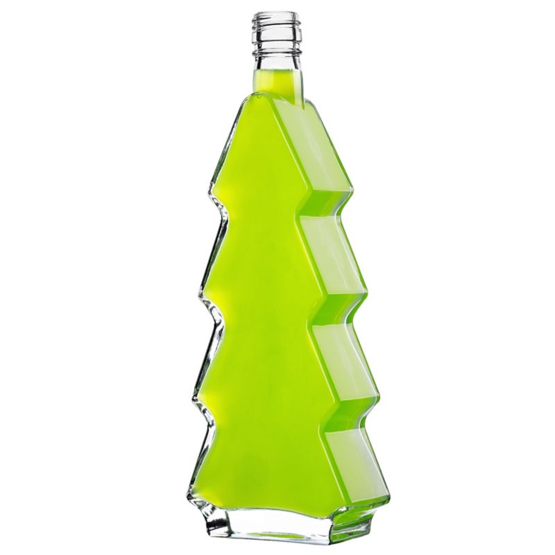 Butelka KADAX szklana choinka 500ml z srebrną zakrętką 10 szt.