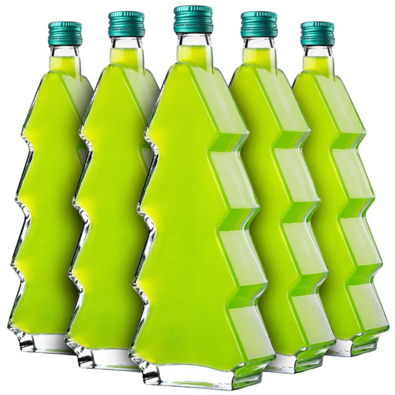 Butelka KADAX szklana choinka  500ml z zieloną zakrętką 10 szt.