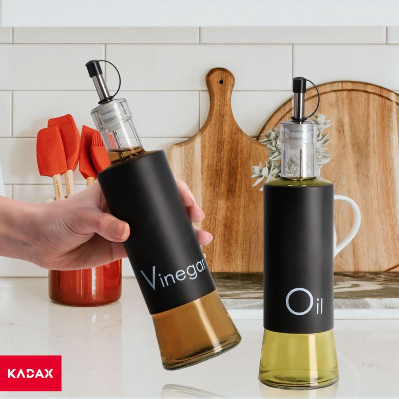 Butelka Na Ocet KADAX Oliwę 2x 320ml Z Dozownikiem Szklana Butelki Zestaw 1szt.