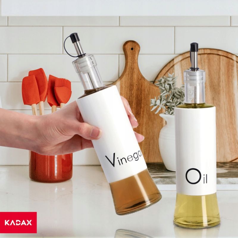 Butelka Na Ocet KADAX Oliwę 2x 320ml Z Dozownikiem Szklana Butelki Zestaw 1szt.