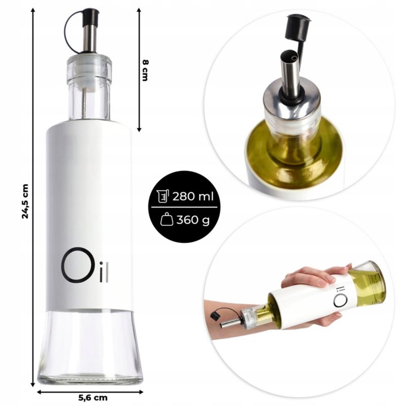 Butelka Na Ocet KADAX Oliwę 2x 320ml Z Dozownikiem Szklana Butelki Zestaw 1szt.