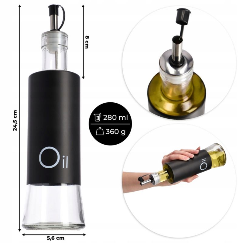Butelka Na Ocet KADAX Oliwę 2x 320ml Z Dozownikiem Szklana Butelki Zestaw 1szt.