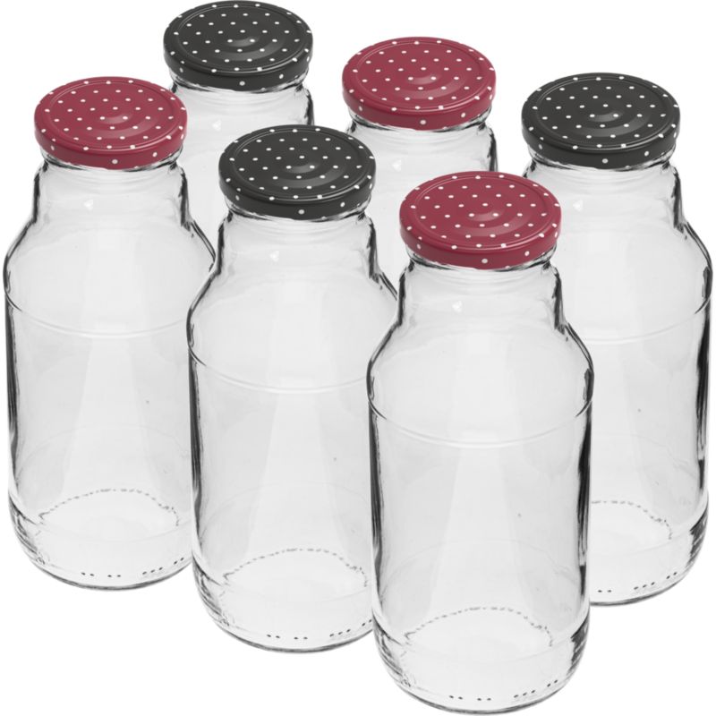 Butelka na sok 330 ml z zakrętką fi 43 mm 6 szt.