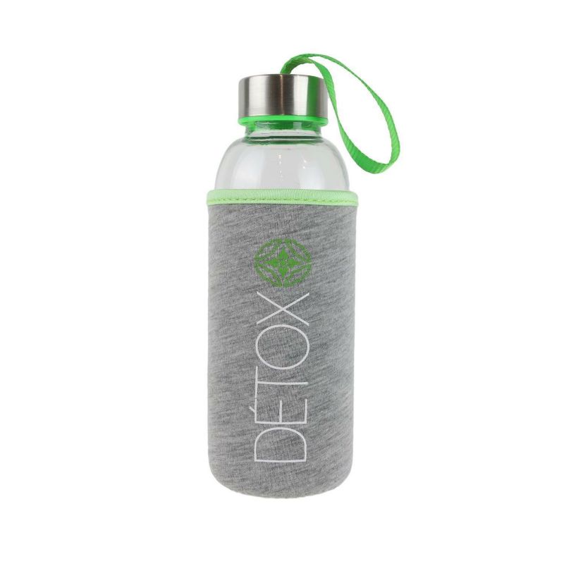 Butelka na wodę szklana INTESI z neoprenowym pokrowcem zielona 400 ml 1 szt.
