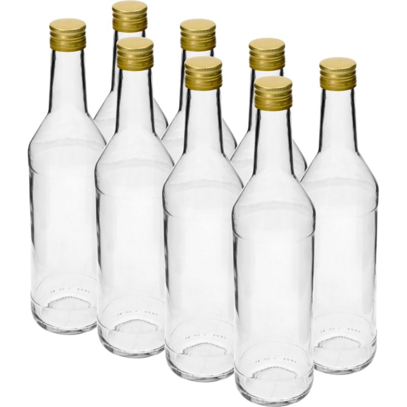 Butelka prosta z zakrętkami 500 ml 8 szt.
