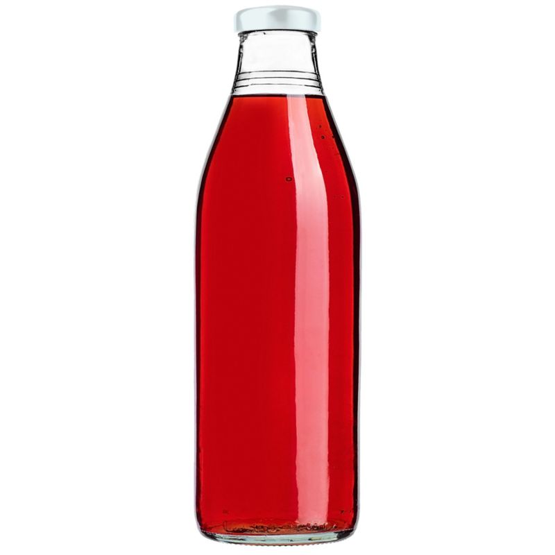 Butelka szklana KADAX na sok 1L z zakrętką białą 20 szt.