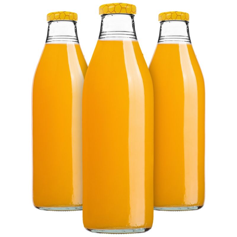 Butelka szklana KADAX na sok 1L z zakrętką "Kubuś Puchatek" 3 szt.