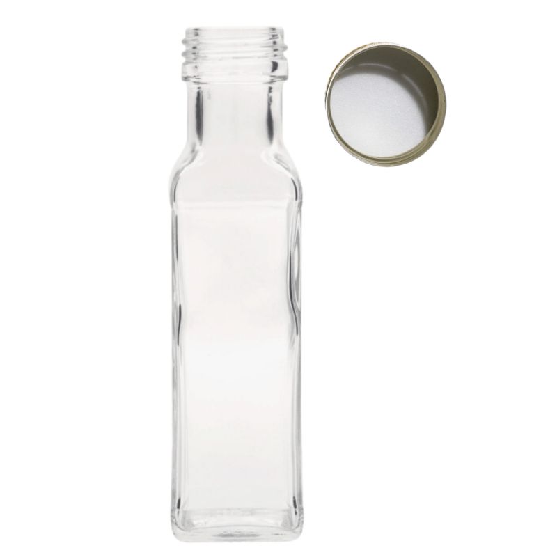 Butelka szklana MODO24 100 ml maraska kwadratowa na soki i oliwę fi 31 z nakrętką 1 szt.