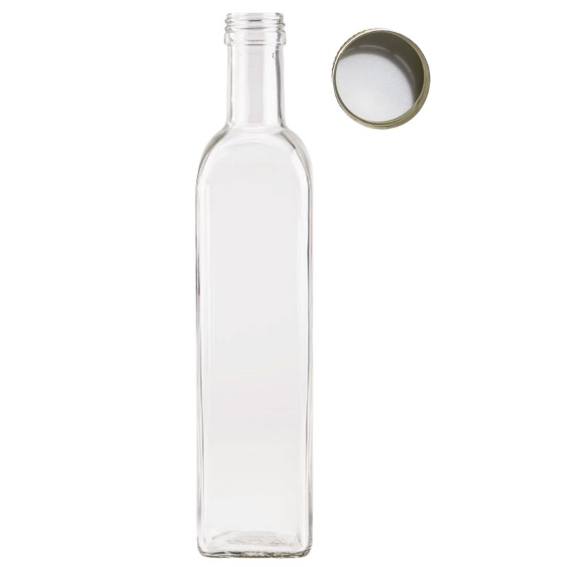 Butelka szklana MODO24 500 ml maraska kwadratowa na soki i oliwę fi 31 z nakrętką 1 szt.