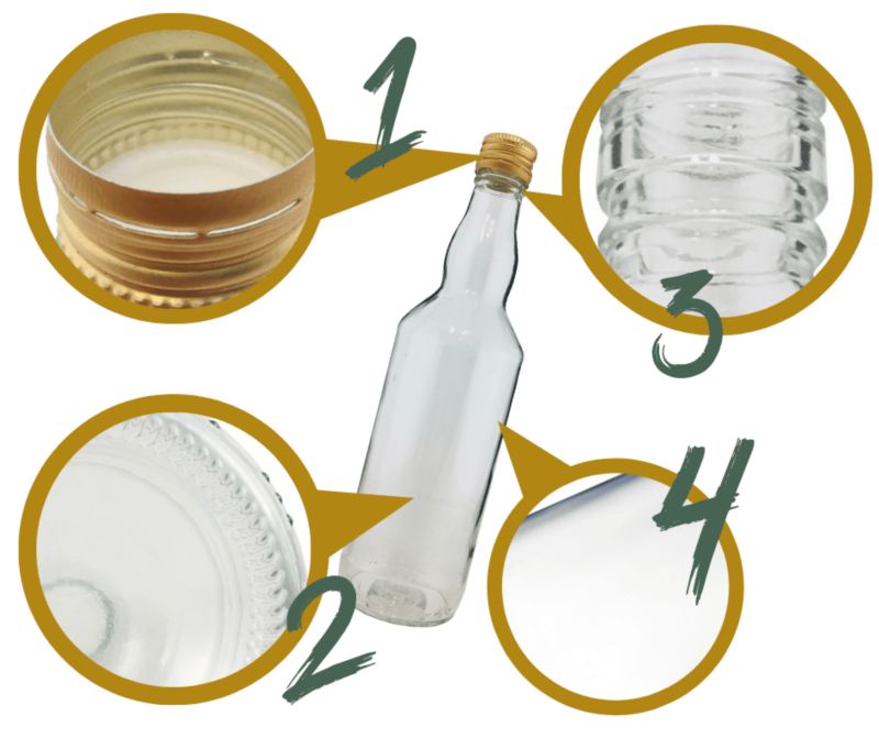 Butelki szklane MODO24 100 ml maraska kwadratowa zielona na oliwę fi 31 bez nakrętek 10 szt.