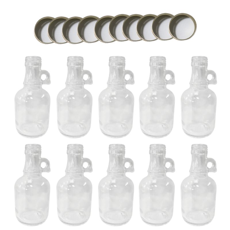 Butelki szklane MODO24 250 ml galon z uchwytem na soki olej i oliwę fi 31 z nakrętkami 10 szt.