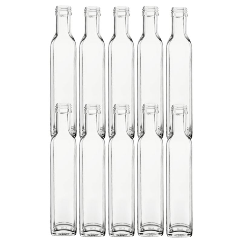 Butelki szklane MODO24 250 ml maraska kwadratowa na soki i oliwę fi 31 bez nakrętek 10 szt.