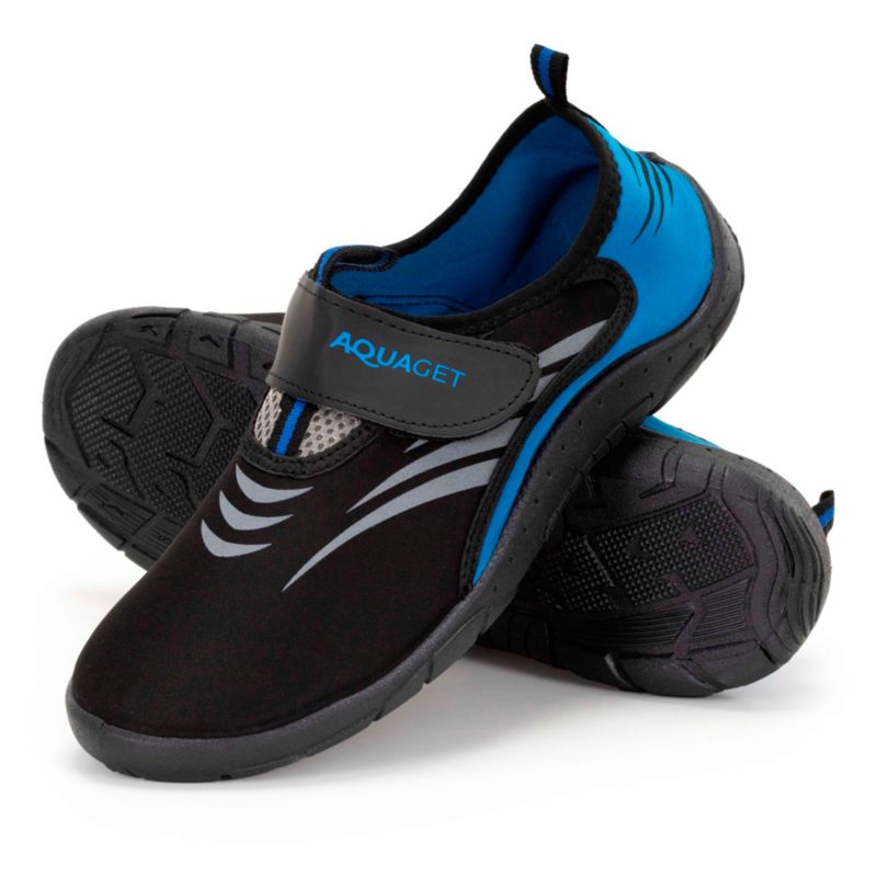 Buty do wody Aquaget obuwie plażowe, szybkoschnące męskie 46  czarno-niebieskie 1 kpl.