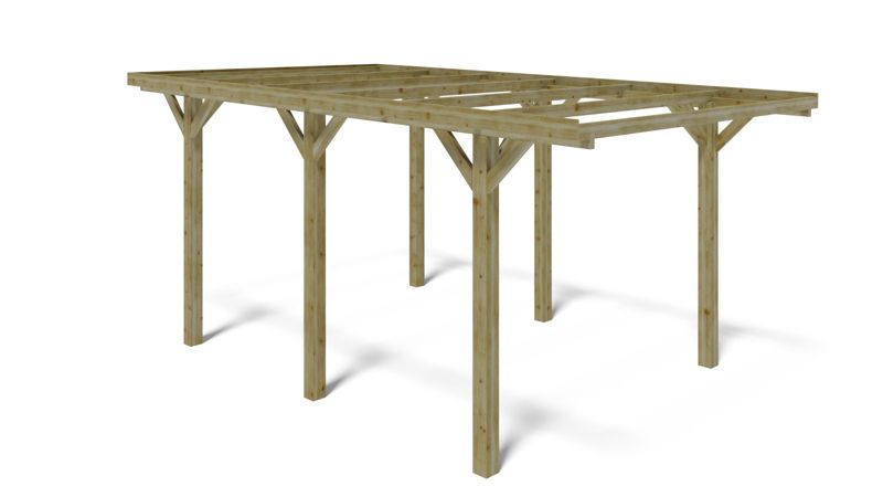 Carport Wiata garażowa ALTANKA 3,04x5,12 m - 15,56 m2, drewniana, 1szt.