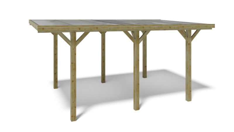 Carport Wiata garażowa ALTANKA 3,04x5,12 m - 15,56 m2 - pokrycie PVC